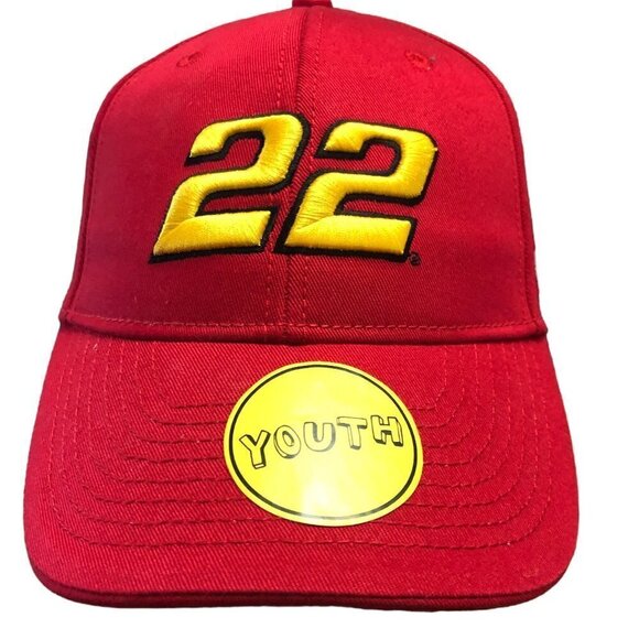 NWT Youth Size Red Nascar Hat Cap Joey Lagano #22 Team Penske Adjustable NEW - Picture 1 of 9